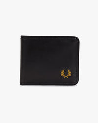Fred Perry Tonal Coated Polyester Billfold Wallet - Black / Gold