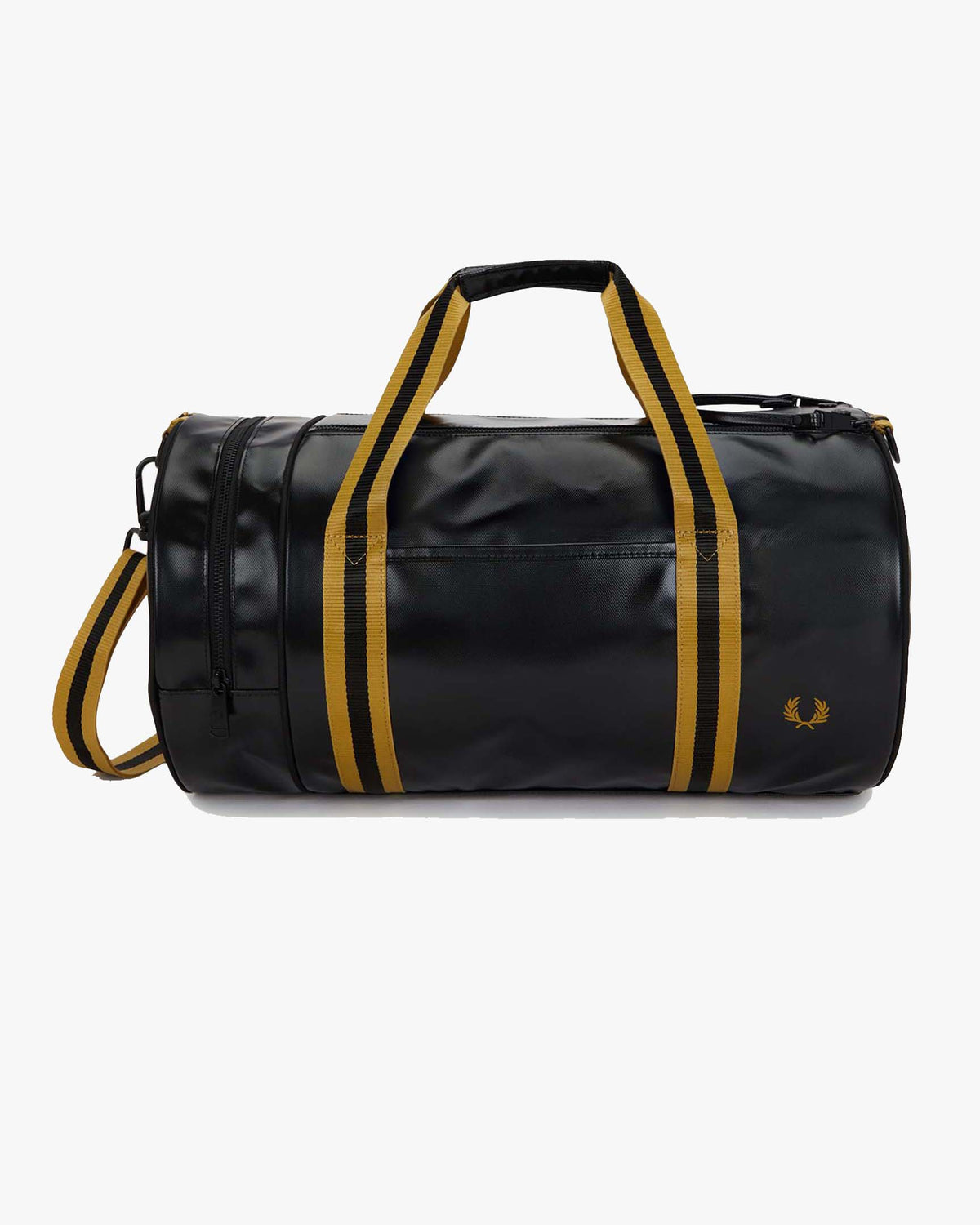 Fred Perry Tipped Classic Barrel Bag - Black / Gold