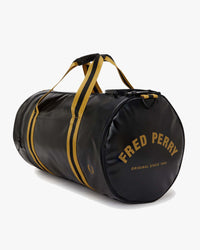 Fred Perry Tipped Classic Barrel Bag - Black / Gold
