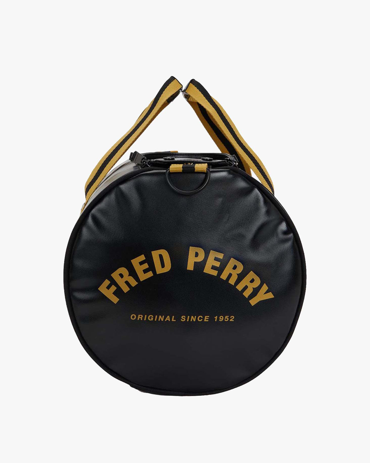 Fred Perry Tipped Classic Barrel Bag - Black / Gold