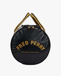 Fred Perry Tipped Classic Barrel Bag - Black / Gold