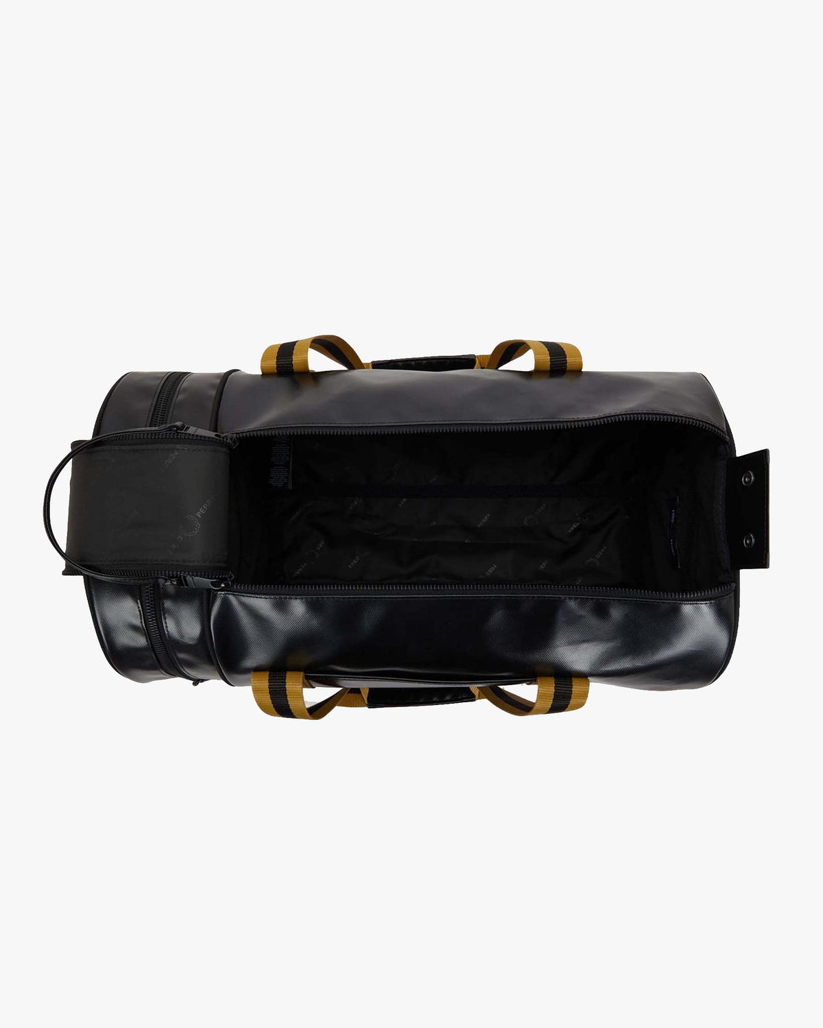 Fred Perry Tipped Classic Barrel Bag - Black / Gold