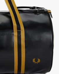 Fred Perry Tipped Classic Barrel Bag - Black / Gold