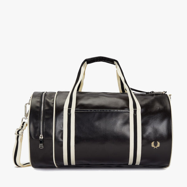 Fred Perry Classic Barrel Bag - Black / Ecru | Fred Perry Bags | JEANSTORE