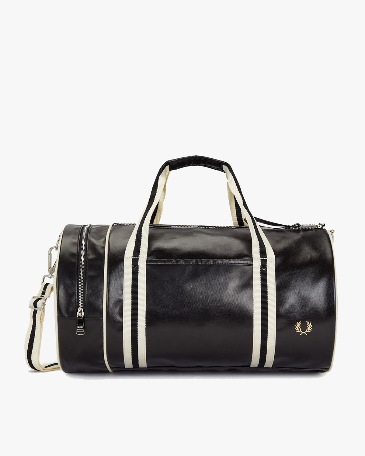 Fred Perry Classic Barrel Bag - Black / Ecru | Fred Perry Bags | JEANSTORE