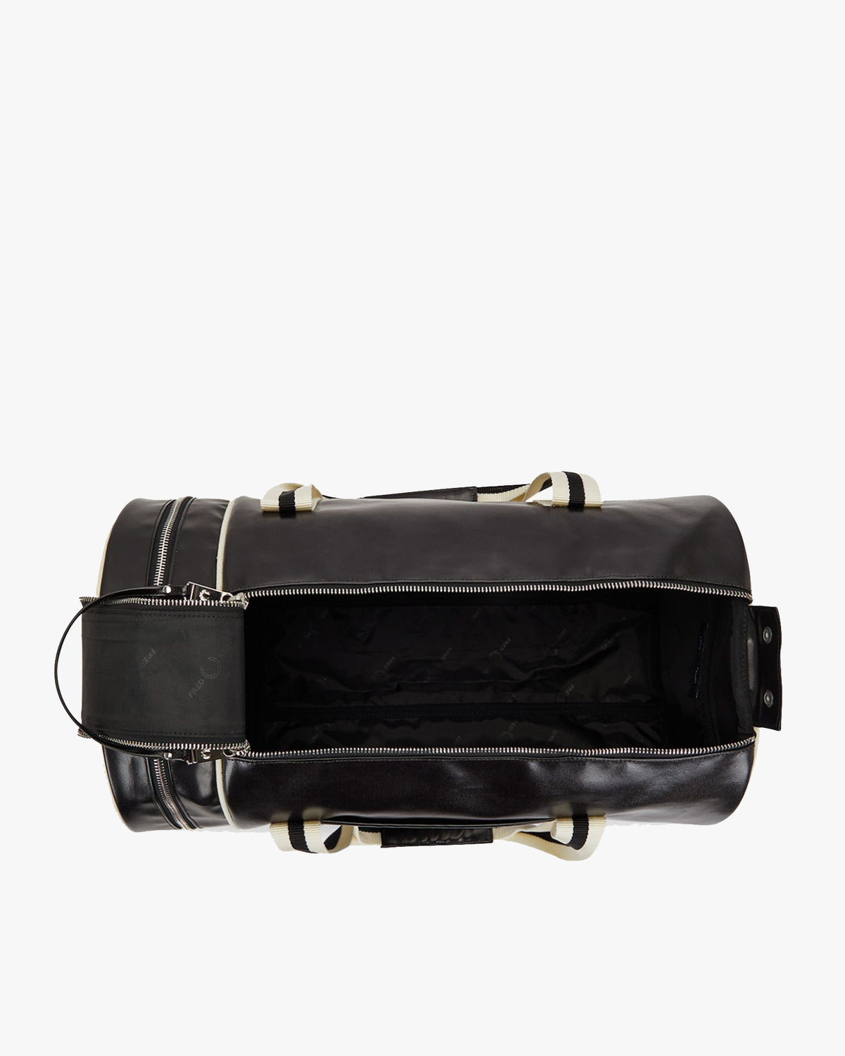 Fred Perry Classic Barrel Bag - Black / Ecru | Fred Perry Bags | JEANSTORE