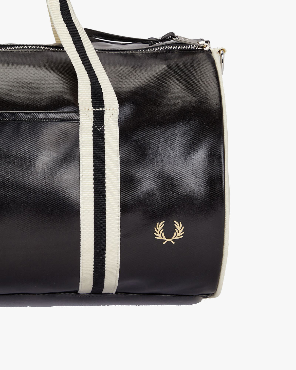 Fred Perry Classic Barrel Bag - Black / Ecru | Fred Perry Bags | JEANSTORE