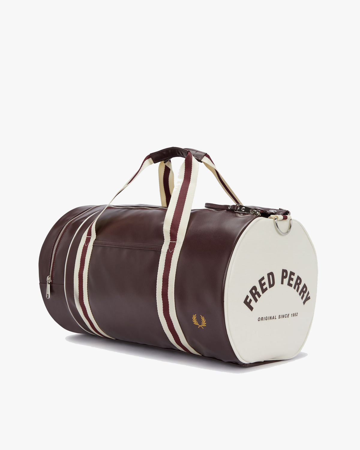 Fred Perry Classic Barrel Bag - Oxblood / Ecru | Fred Perry Bags | JEANSTORE