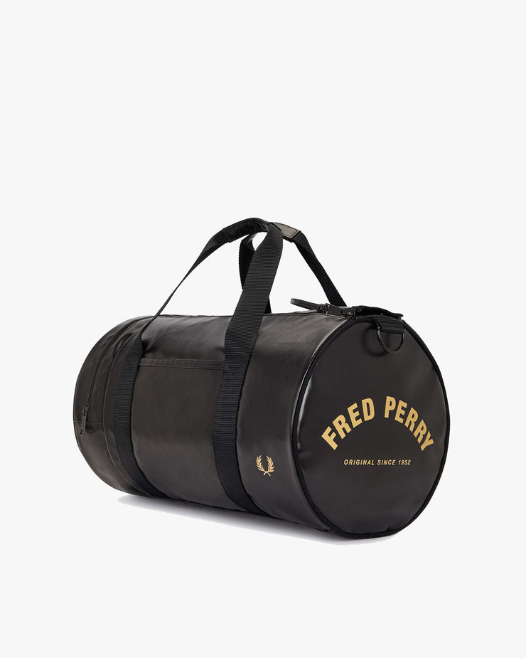 Fred Perry Tonal Classic Barrel Bag - Black / Gold | Fred Perry Bags | JEANSTORE