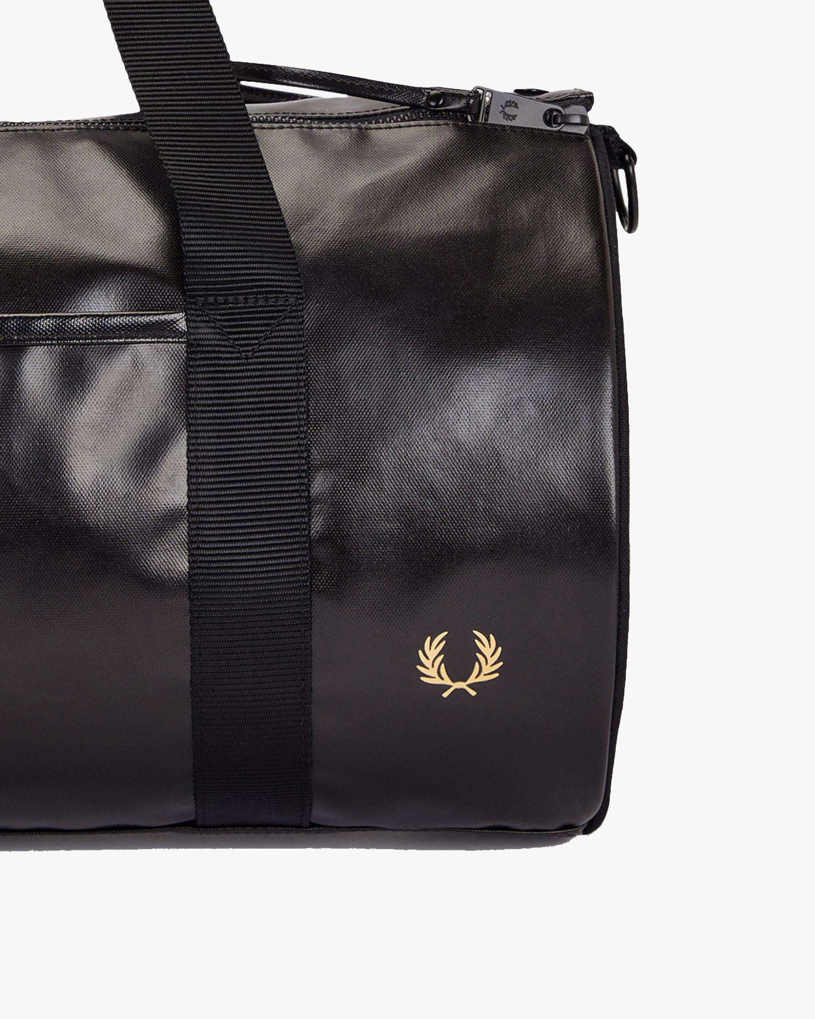 Fred Perry Tonal Classic Barrel Bag - Black / Gold