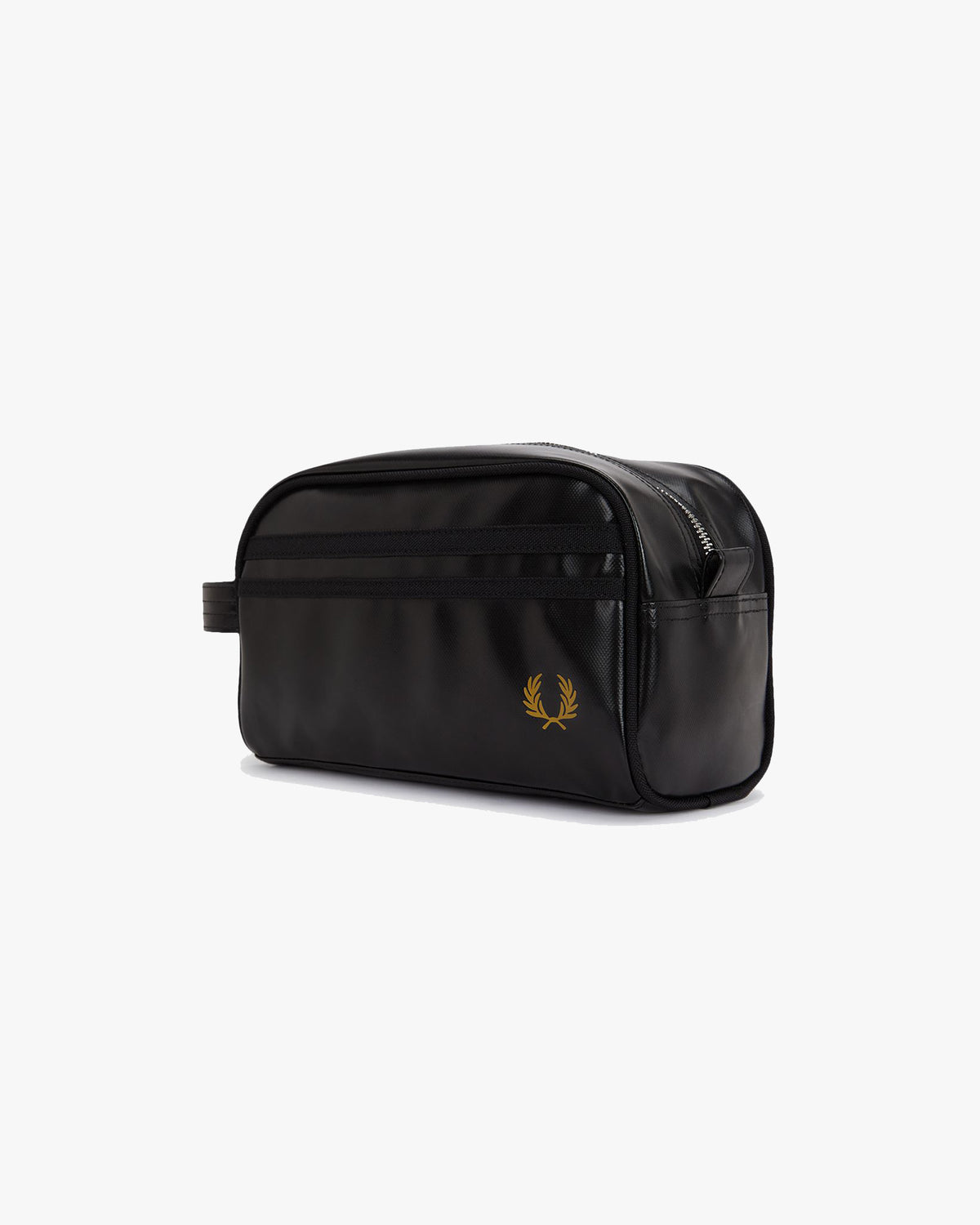 Fred Perry Tonal Coated Polyester Wash Bag - Black / Gold
