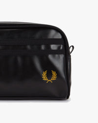 Fred Perry Tonal Coated Polyester Wash Bag - Black / Gold