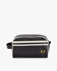 Fred Perry Coated Polyester Laurel Wreath Wash Bag - Black / Ecru