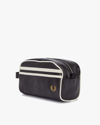 Fred Perry Coated Polyester Laurel Wreath Wash Bag - Black / Ecru