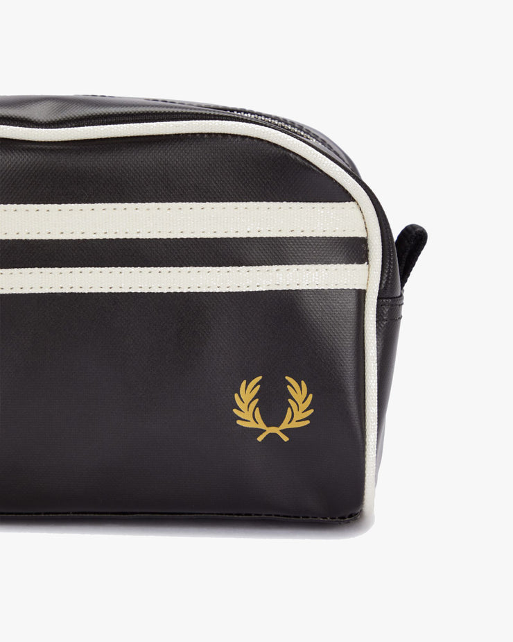 Fred Perry Coated Polyester Laurel Wreath Wash Bag - Black / Ecru