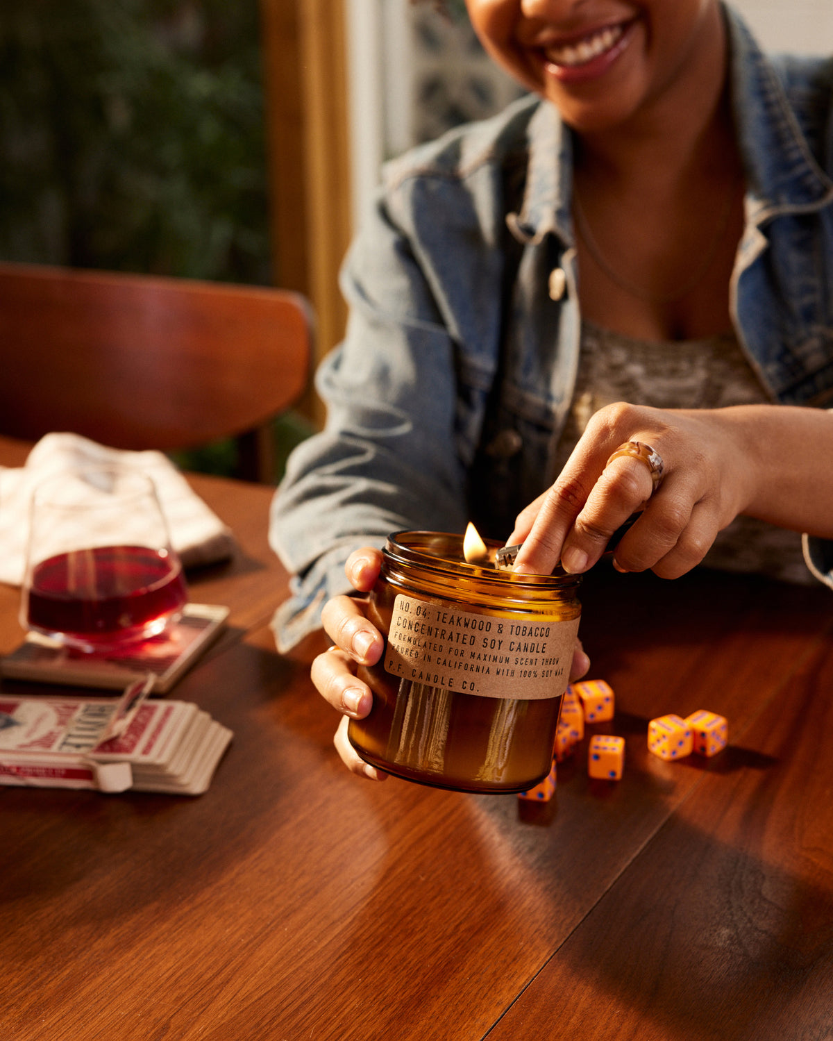 P.F. Candle Co. 12.5oz Large Concentrated Candle - Teakwood & Tobacco | P.F. Candle Co. Miscellaneous | JEANSTORE
