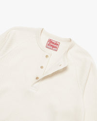 Wonder Looper Cashmere Blend Honeycomb L/S Henley - Ecru