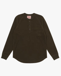 Wonder Looper Cashmere Blend Honeycomb L/S Henley - Khaki