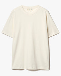 Merz b. Schwanen LINEN03 Relaxed Linen-Cotton Tee - White