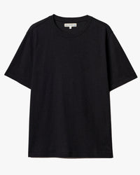 Merz b. Schwanen LINEN03 Relaxed Linen-Cotton Tee - Deep Black