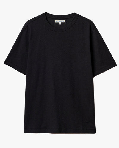 Merz b. Schwanen LINEN03 Relaxed Linen-Cotton Tee - Deep Black
