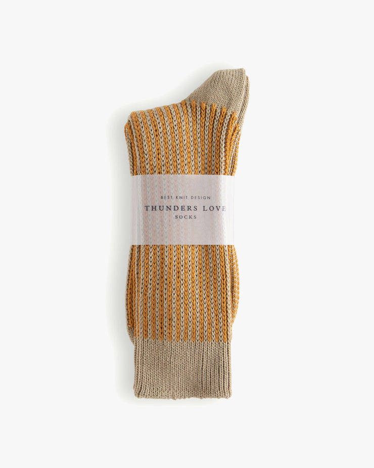 Thunders Love Link Collection Socks - Vertical Brown