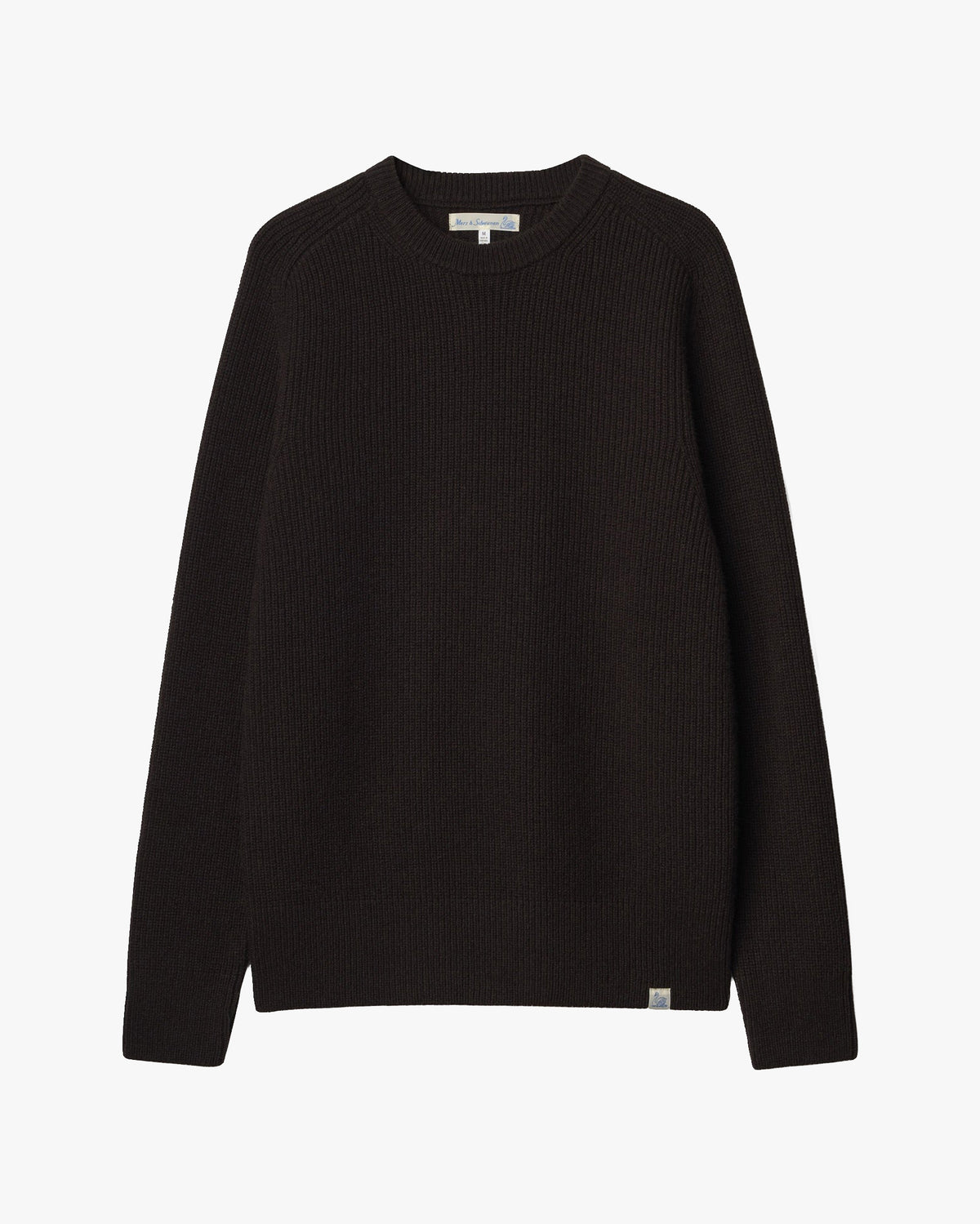 Merz b. Schwanen LOCC02 Ribbed Merino Wool-Cashmere Sweater - Espresso