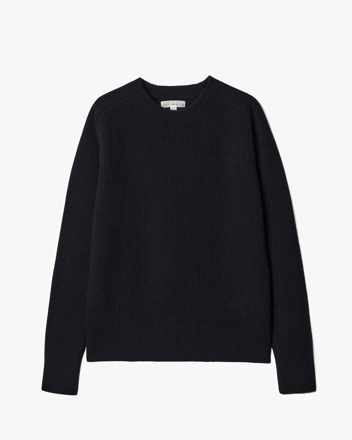Merz b. Schwanen LOCC02 Ribbed Merino Wool-Cashmere Sweater - Deep Black
