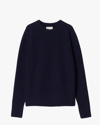 Merz b. Schwanen LOCC02 Ribbed Merino Wool-Cashmere Sweater - Dark Navy