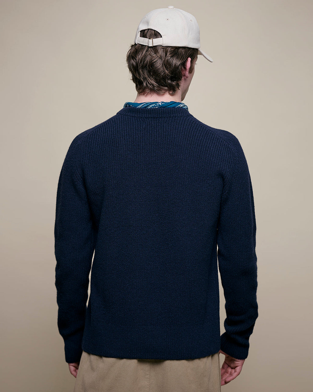 Merz b. Schwanen LOCC02 Ribbed Merino Wool-Cashmere Sweater - Dark Navy