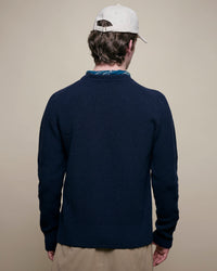 Merz b. Schwanen LOCC02 Ribbed Merino Wool-Cashmere Sweater - Dark Navy