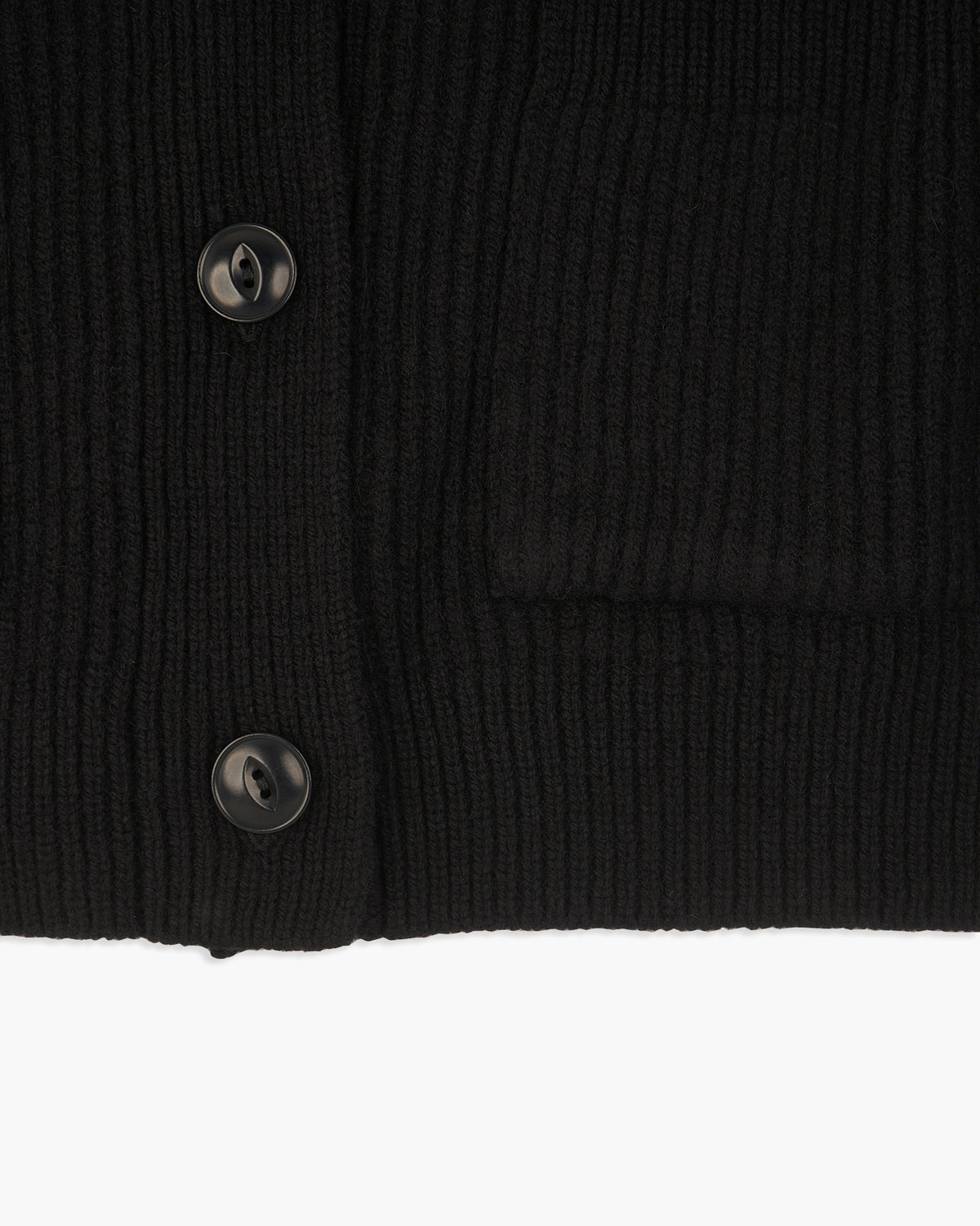 Merz b. Schwanen Good Basics LOCG02 Merino Wool & Cashmere Relaxed Cardigan - Deep Black | Merz b. Schwanen Sweaters & Knitwear | Jeanstore