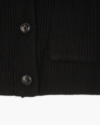 Merz b. Schwanen Good Basics LOCG02 Merino Wool & Cashmere Relaxed Cardigan - Deep Black | Merz b. Schwanen Sweaters & Knitwear | Jeanstore