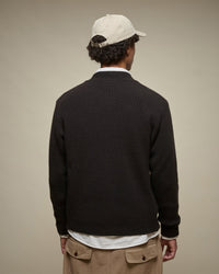 Merz b. Schwanen LOCG02 Merino Wool & Cashmere Relaxed Cardigan - Espresso