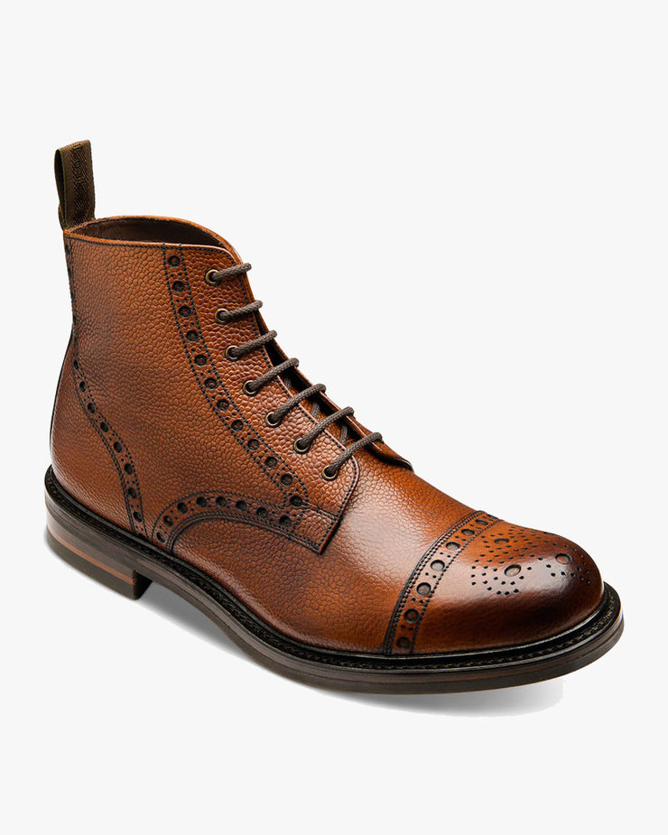 Loake 1880 Country Loxley Punched-Toe Boot - Mahogany Grain