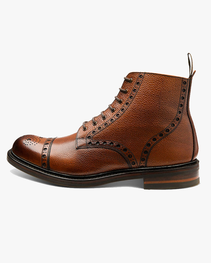 Loake 1880 Country Loxley Punched-Toe Boot - Mahogany Grain