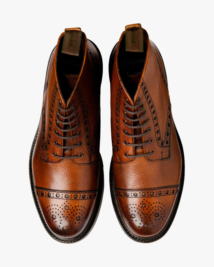 Loake 1880 Country Loxley Punched-Toe Boot - Mahogany Grain