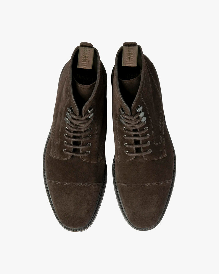 Loake Design Aquarius Toe-Cap Boot Dark Brown Suede