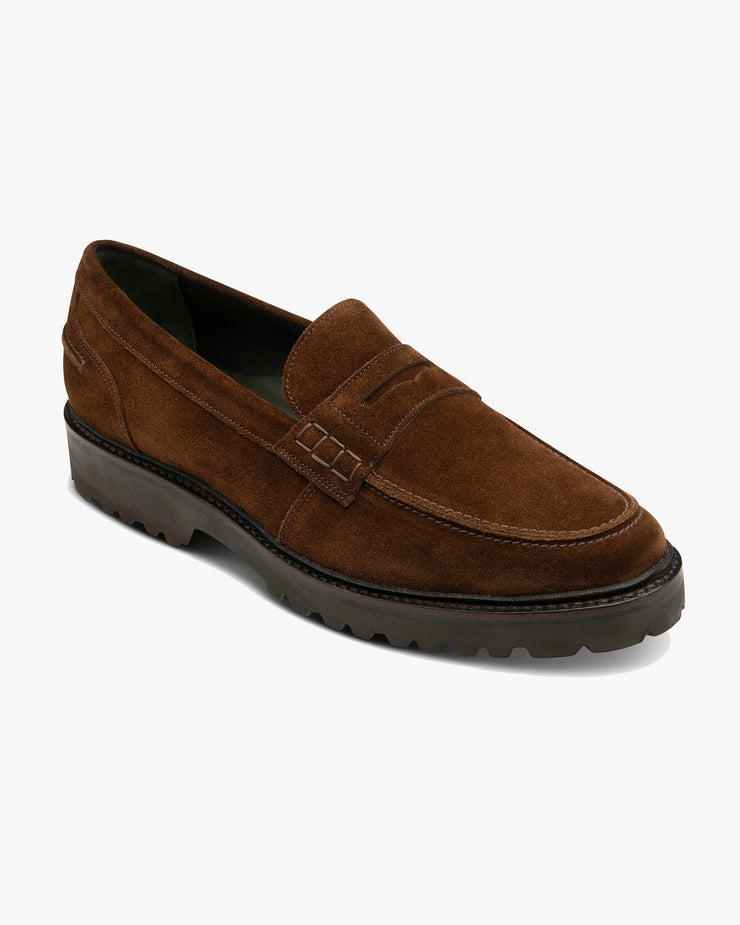 Loake Crux Saddle Apron Loafer - Brown Suede