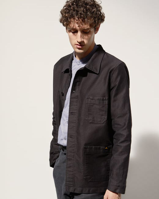 Le Mont St Michel Moleskin Authentic Work Jacket - Black | Le Mont St Michel Jackets & Coats | JEANSTORE