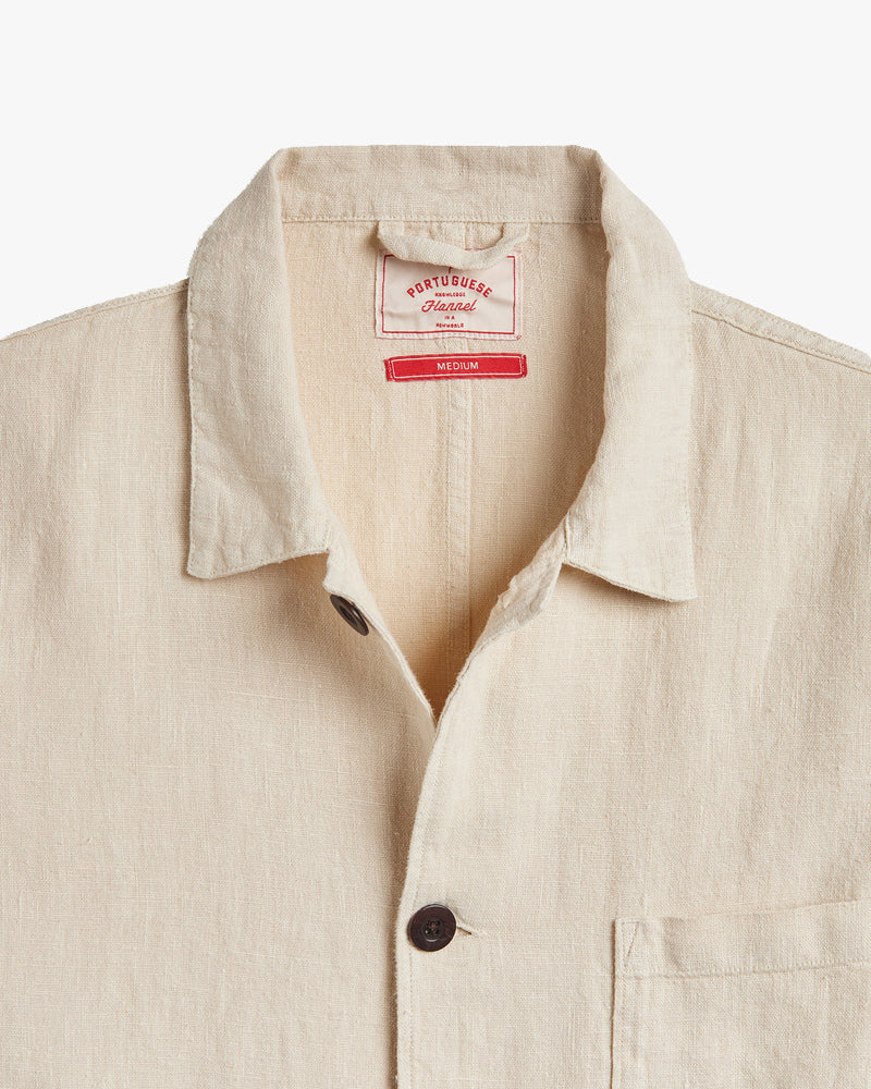 Portuguese Flannel Labura Linen Chore Jacket - Ecru