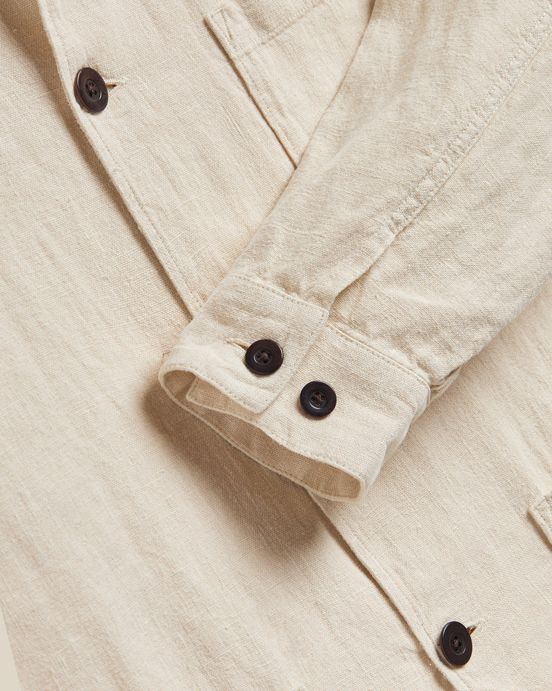 Portuguese Flannel Labura Linen Chore Jacket - Ecru