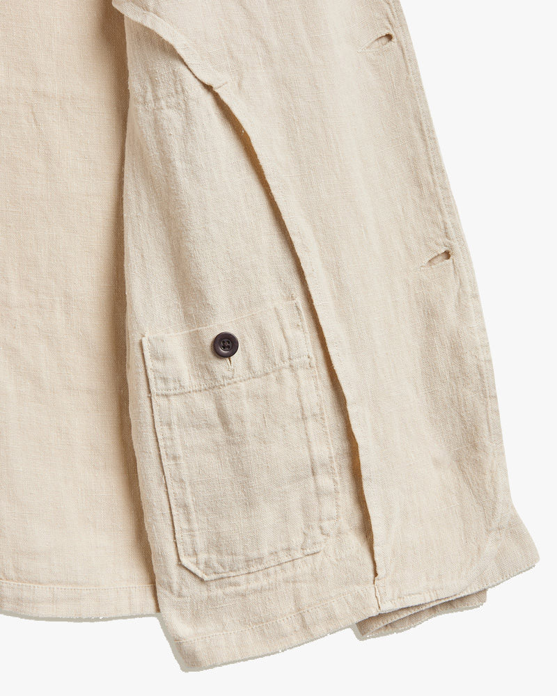 Portuguese Flannel Labura Linen Chore Jacket - Ecru