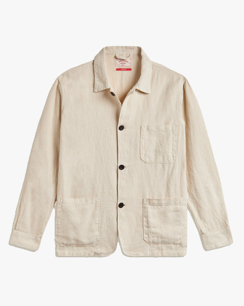 Portuguese Flannel Labura Linen Chore Jacket - Ecru