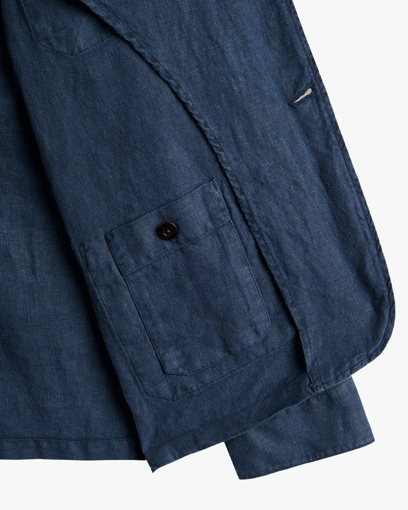 Portuguese Flannel Labura Linen Chore Jacket - Navy