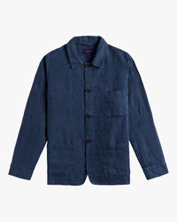 Portuguese Flannel Labura Linen Chore Jacket - Navy