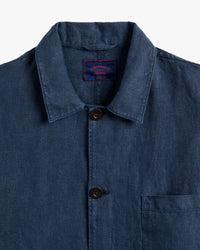 Portuguese Flannel Labura Linen Chore Jacket - Navy