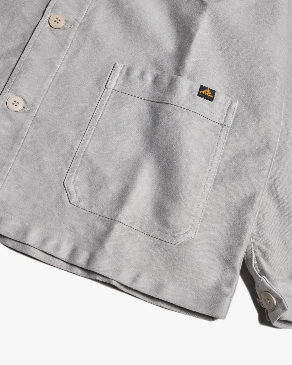 Le Mont St Michel Moleskin Authentic Work Jacket - Light Grey | Le Mont St Michel Jackets & Coats | JEANSTORE