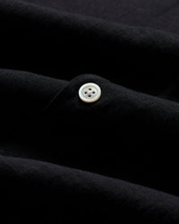 Portuguese Flannel Linen Camp Collar Shirt - Black