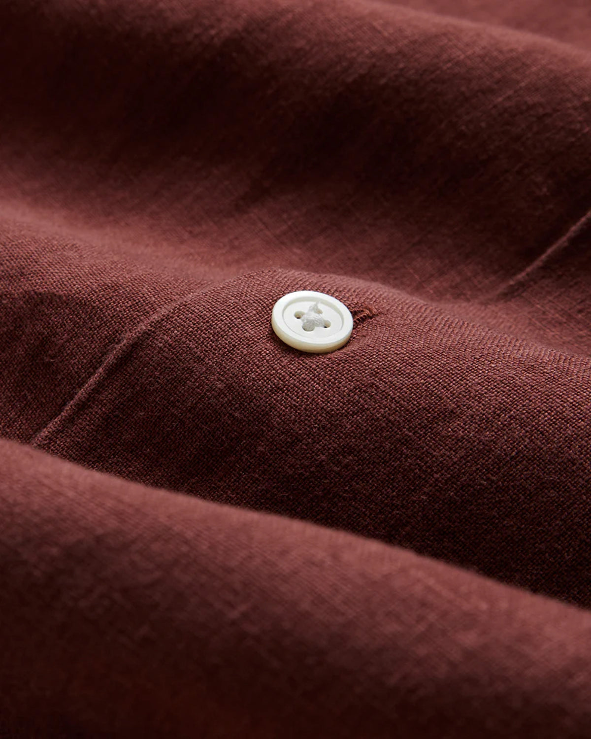 Portuguese Flannel Linen Camp Collar Shirt - Bordeaux